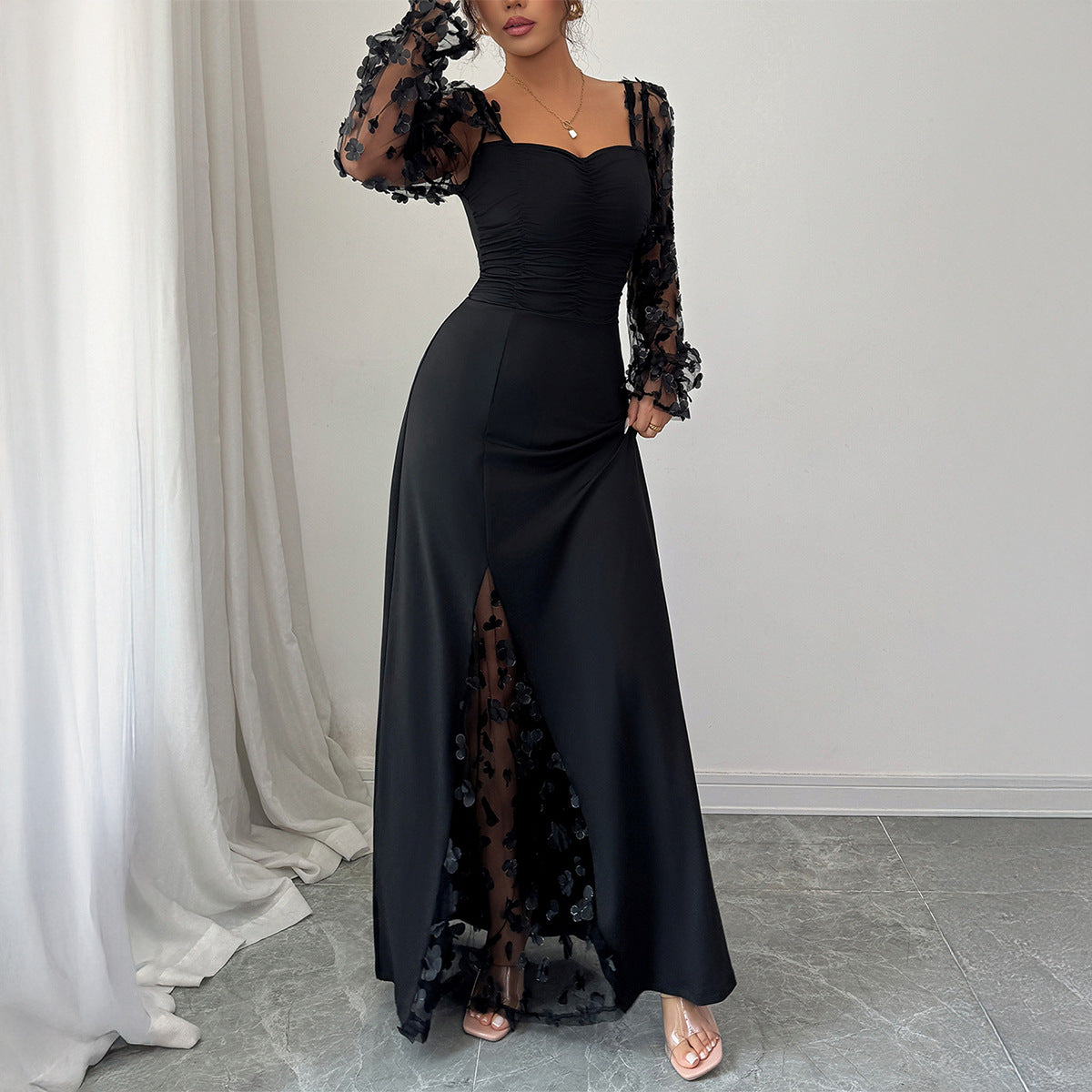 Innovative Slouchy Women's Elegant Graceful Long-sleeved Dress