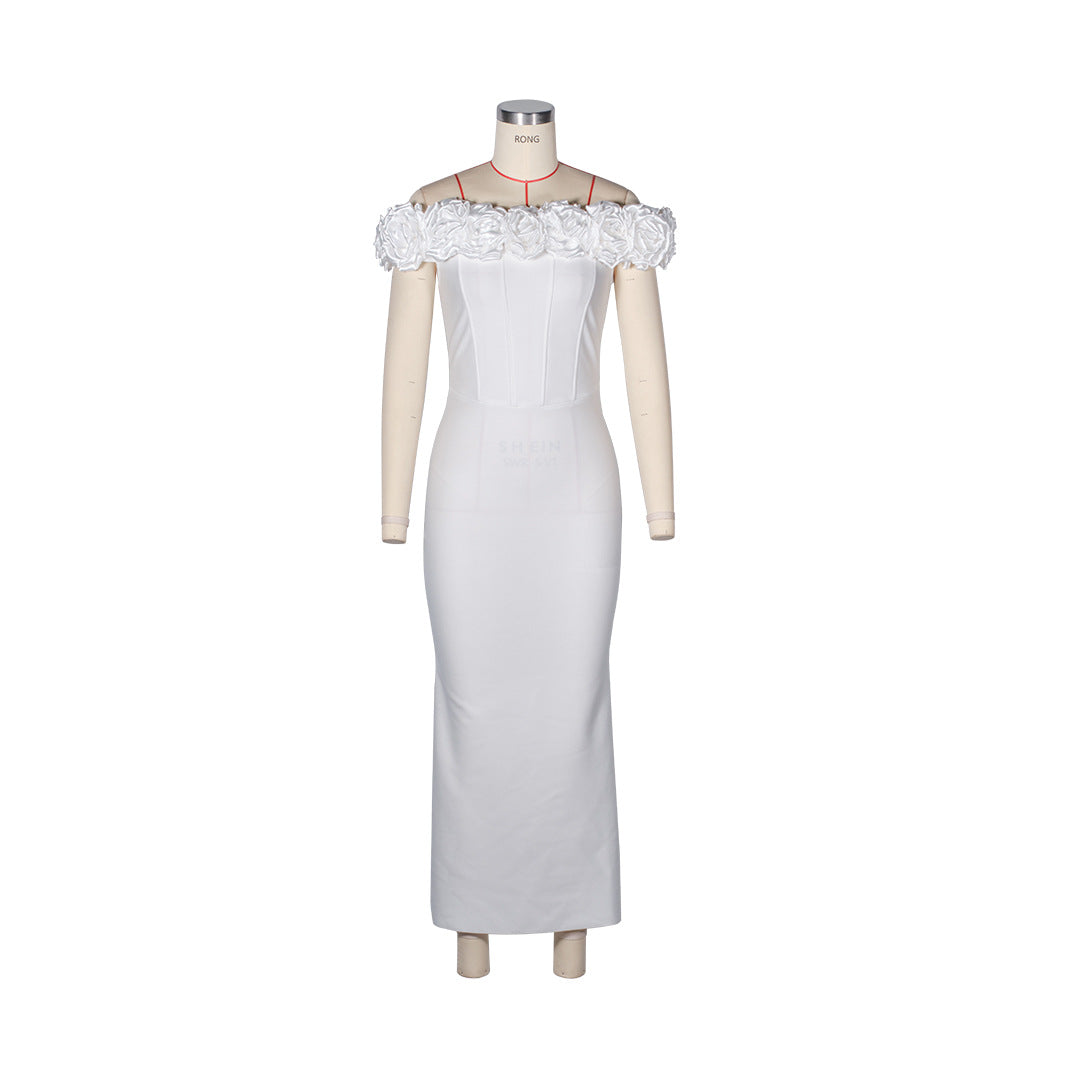 Rose Slim Bandage Midi Banquet Bride Dress