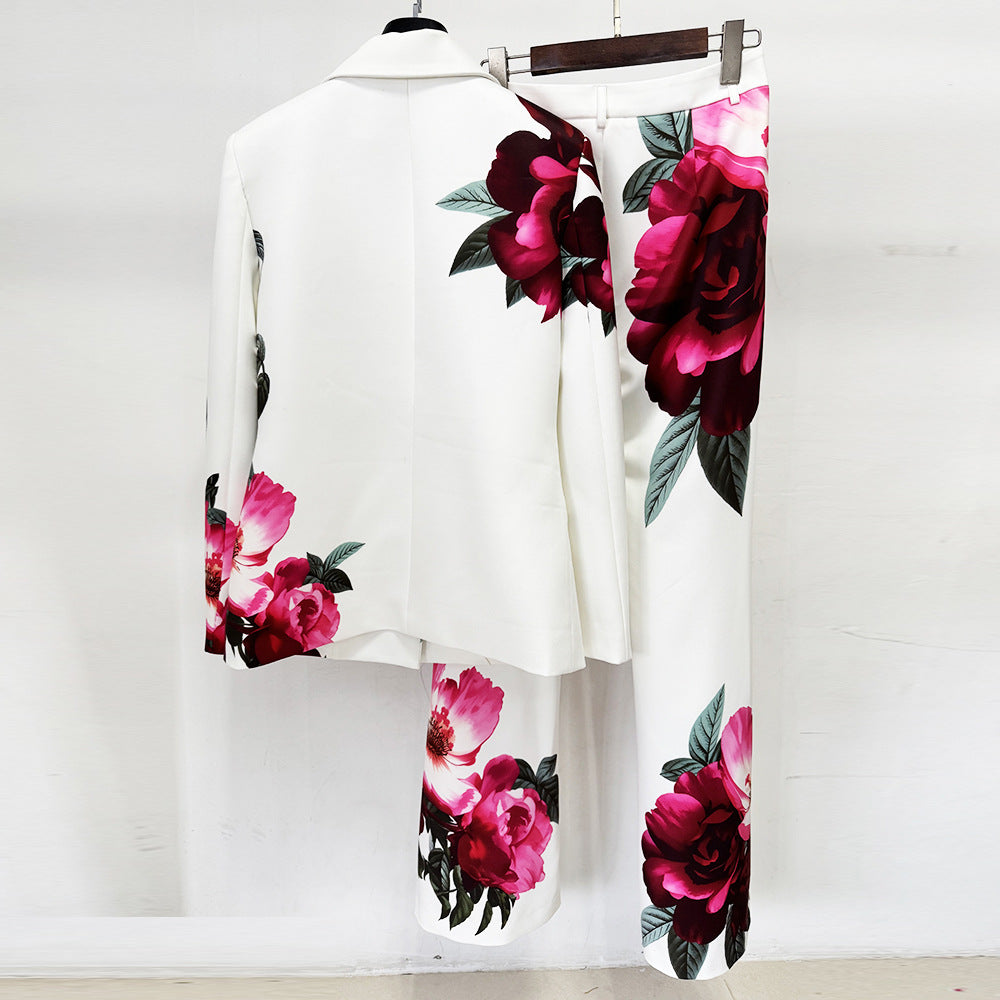 Casual Two-piece Beautiful Digital Printing Trousers Jackets