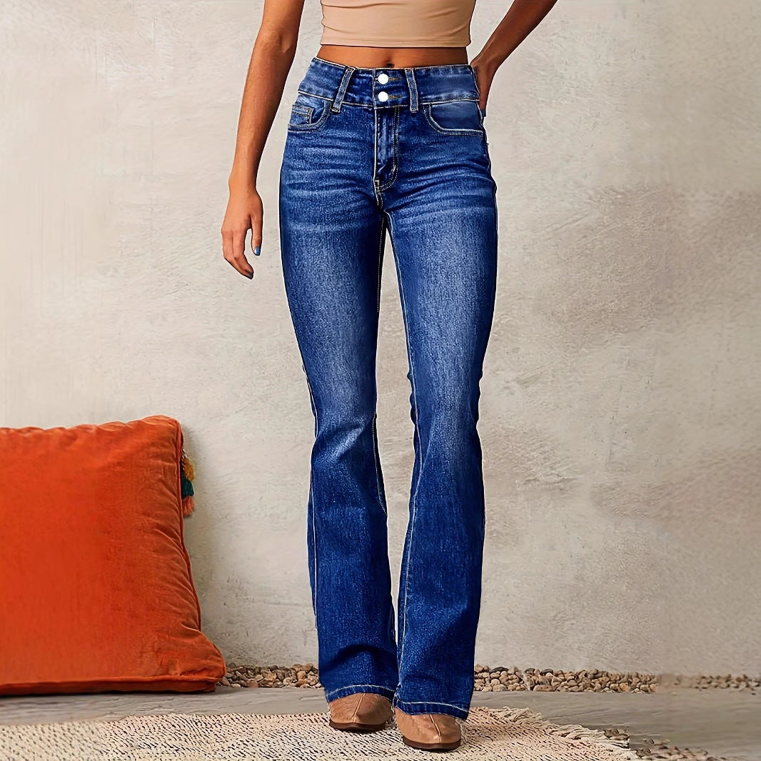Women's Creative Spring Retro Stretch Washed Jeans