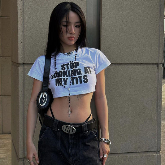 Women's Autumn Hot Cropped T-shirt Casual Slim Blouses