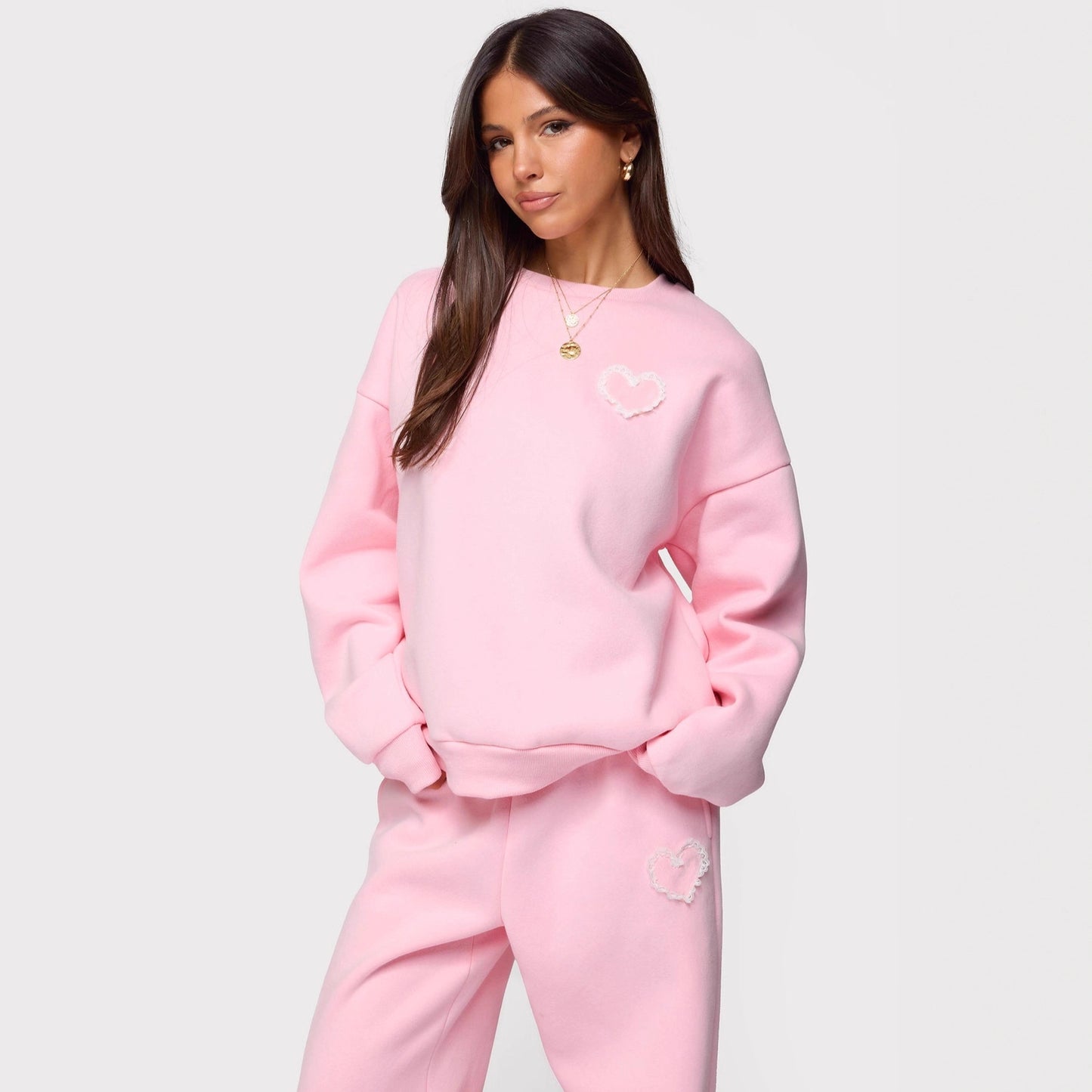 Women's Printing Long Sleeve Pullover Hoodie Two-piece Fashion Casual Suit