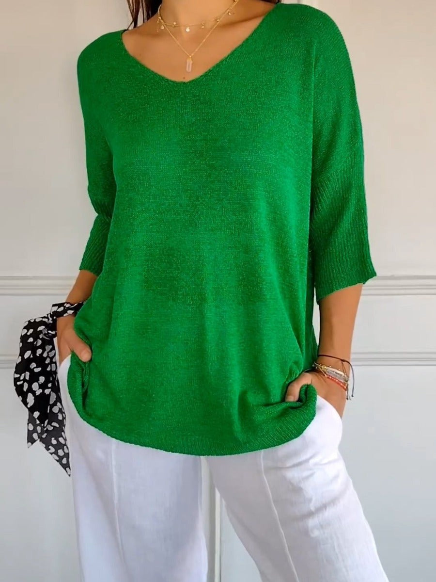 Women's Casual Basic Style Slimming Solid Color Women's Sweater