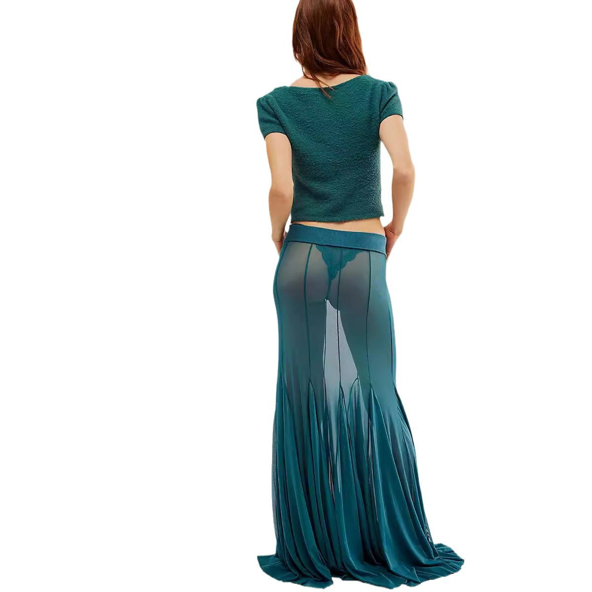 Colors Irregular Mesh Sexy High Waist Skirts