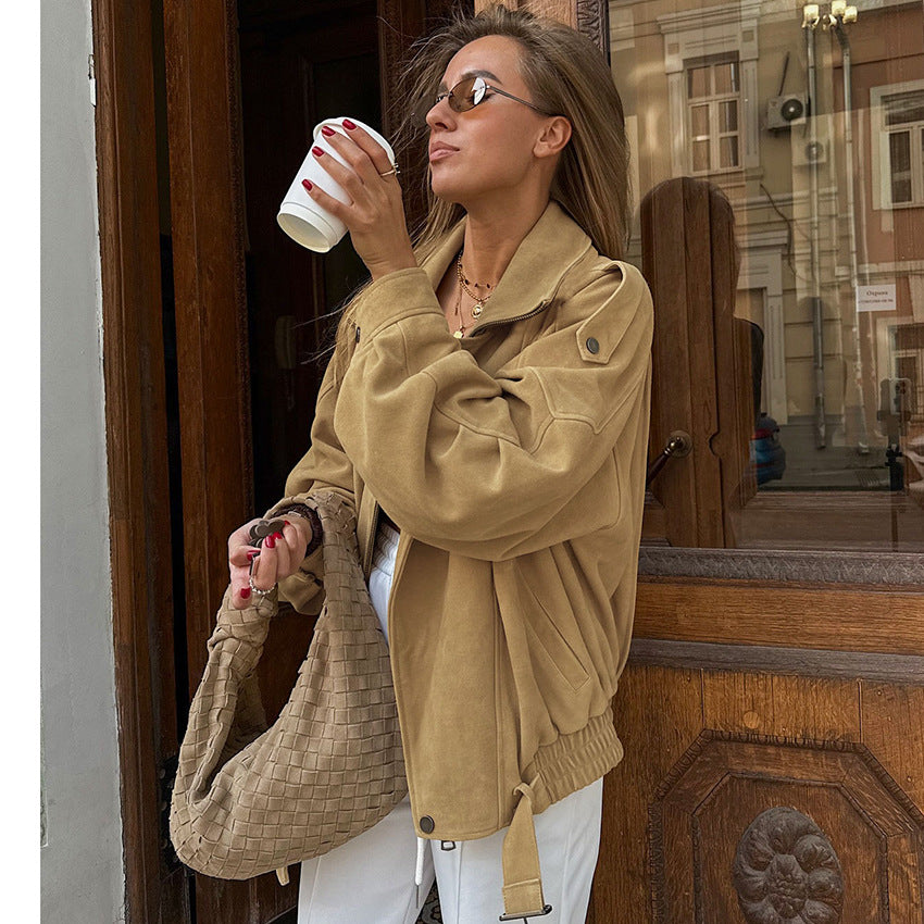 Women's American Brushed Veet Design Graceful Fashionable Jackets