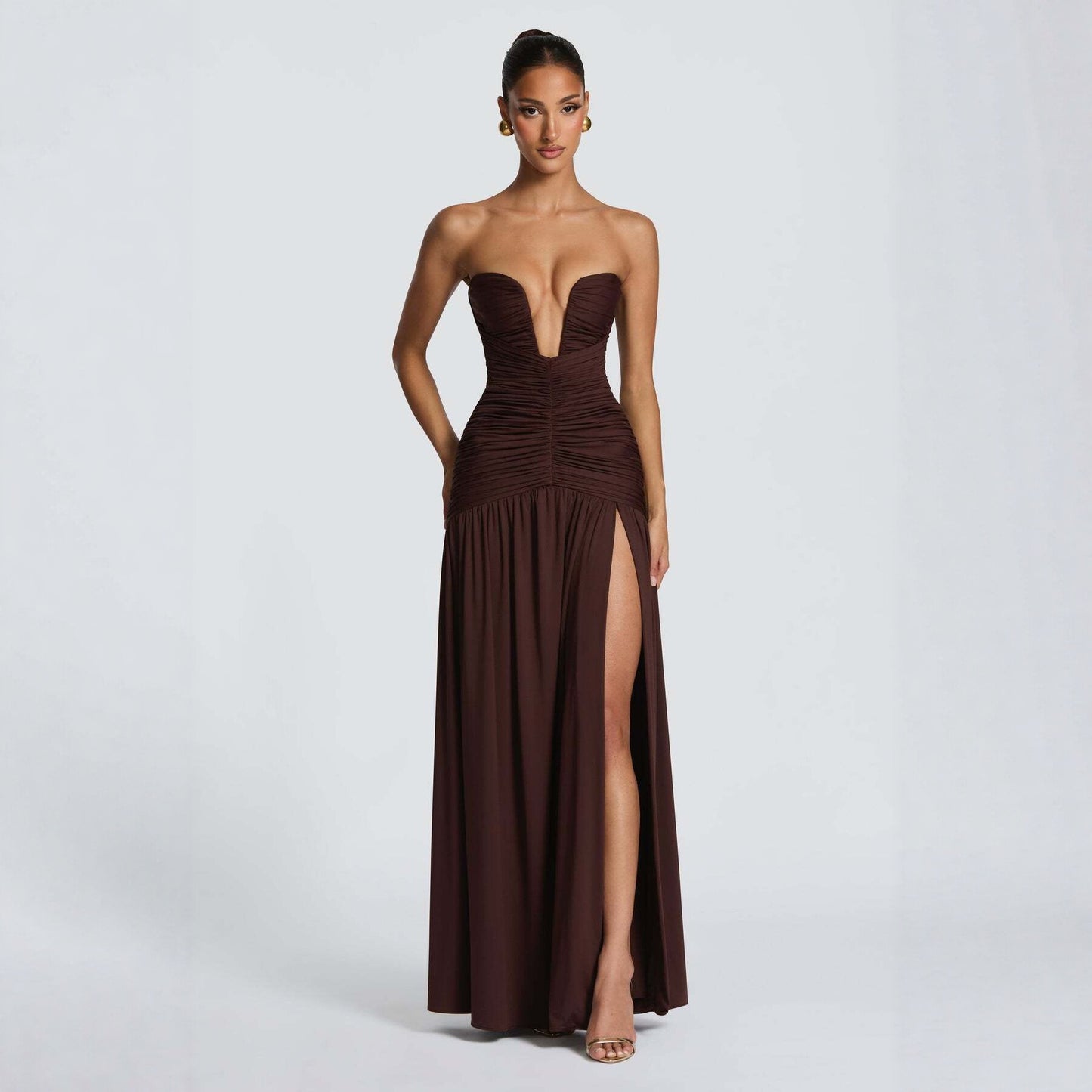 Women's Temperament Pure Color Sexy Tube High Tops