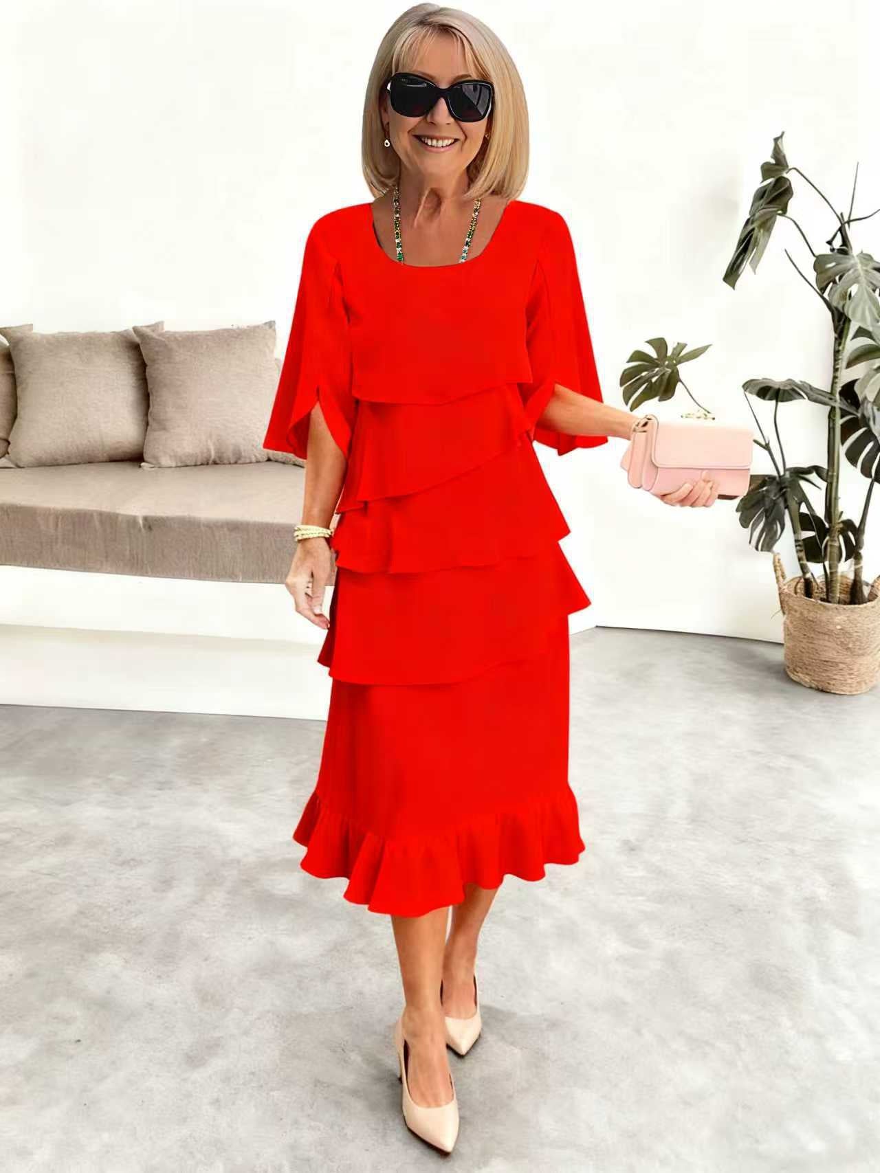 Women's Fashion Cake Loose Temperament Slimming Round Dress