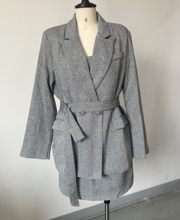 Women's Elegant High-grade Waist Fishbone Suspender Three-piece Suits