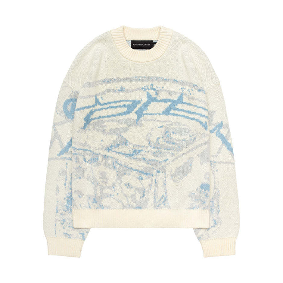 Women's Commuter Printed Personality Casual Round Neck Sweaters