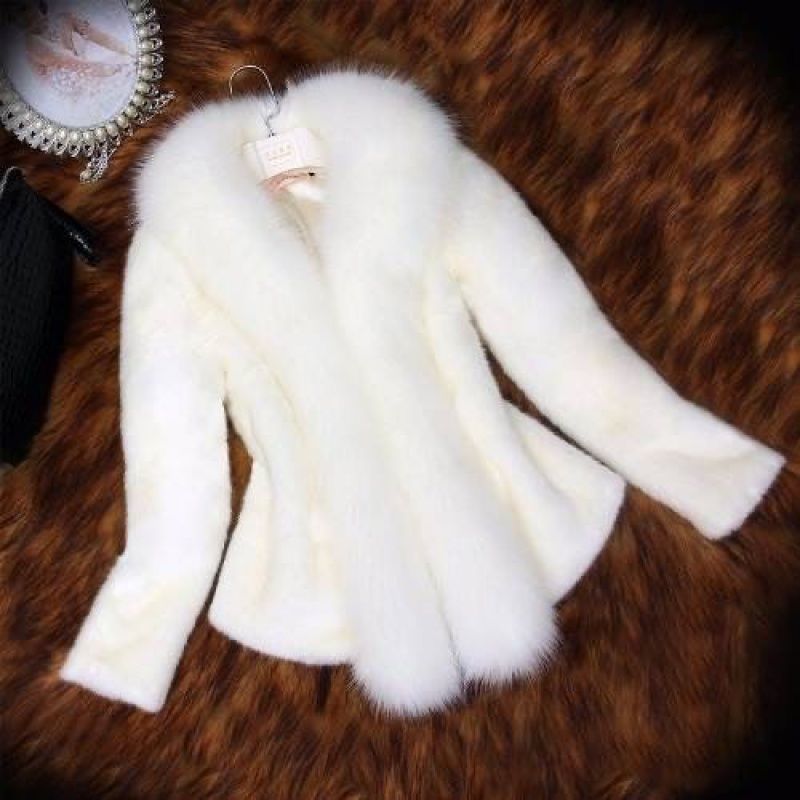 Women's Slimming Long Sleeves Imitation Fox Korean Coats