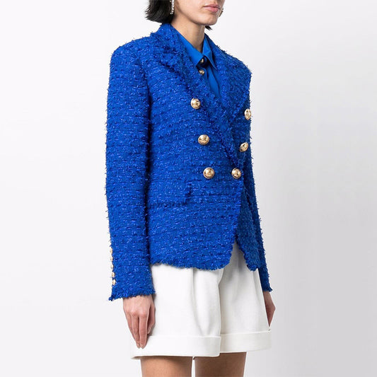 Women's Slim Fit Small Woolen Tassel Fringe Blazers