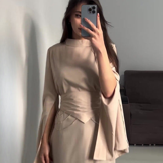 Spring Palace Style Satin Temperament Collar Long Dresses