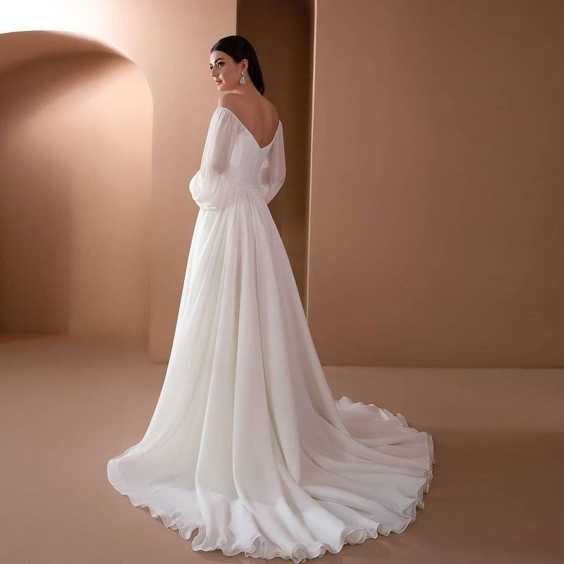 Women's Glamorous Formal Dress Solid Color Wedding Dresses
