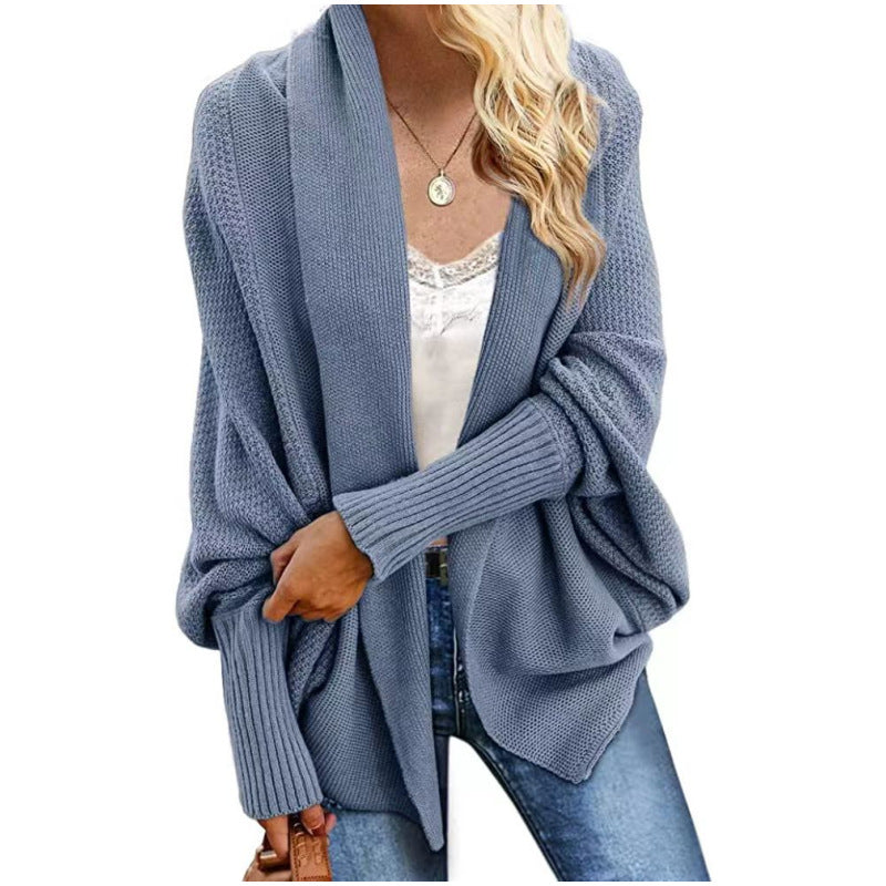 Glamorous Knitted Shawl Batwing Sleeve Oversized Sweater