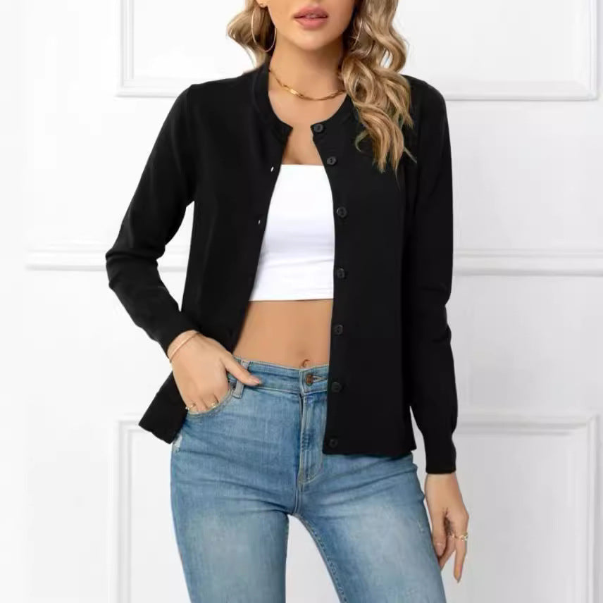 Fashion Beautiful Innovative Solid Color Knitted Women's Sweater