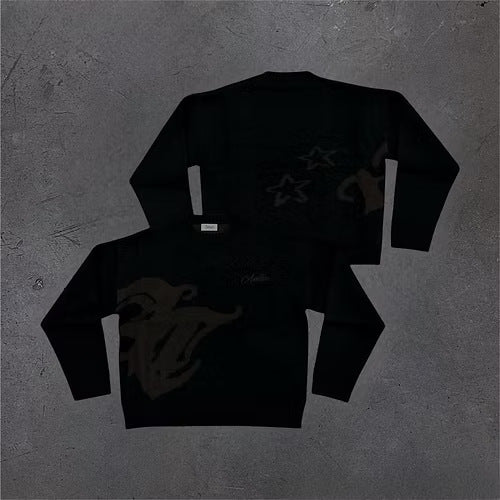 Women's & Men's & Fashion Letter Embroidery Planet Jacquard Round Sweaters