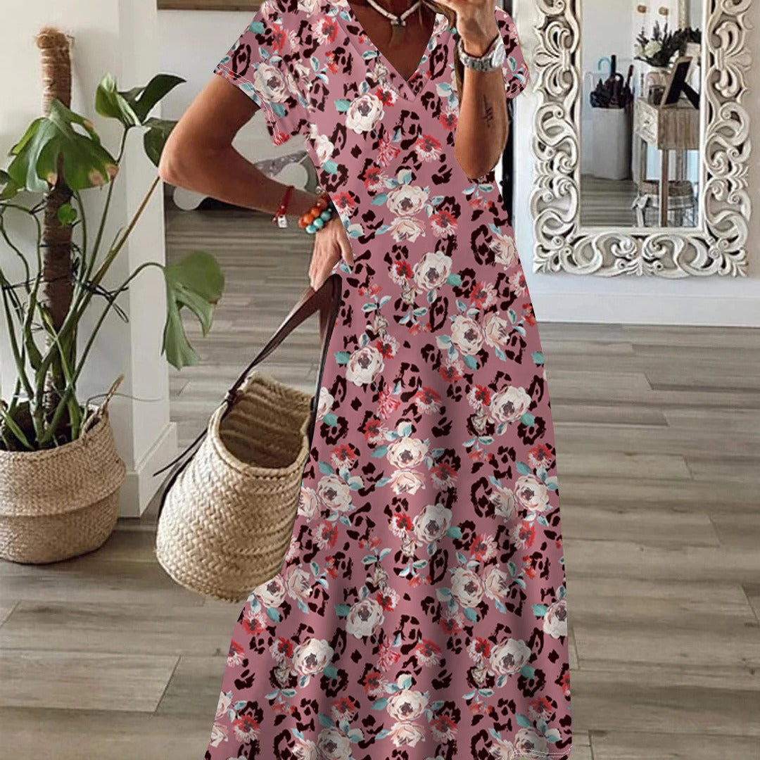 Women's Bohemian Style Printed Large Swing Dress