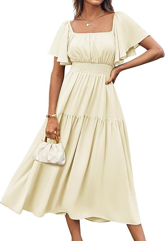 Women's Sleeve Square Collar Pleated Waist Casual Holiday Shorts