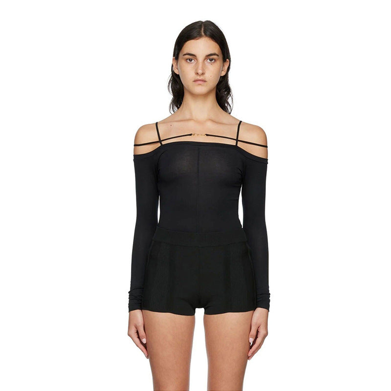 Women's Lan Design Sense T-shirt Bottoming Shirt Tops