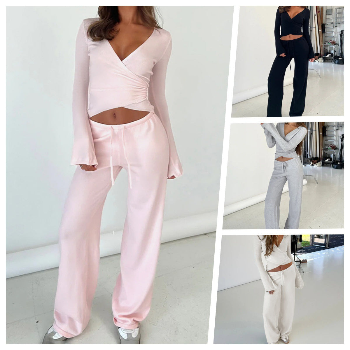 Solid Color With Fur Basic Long Sleeve Tops