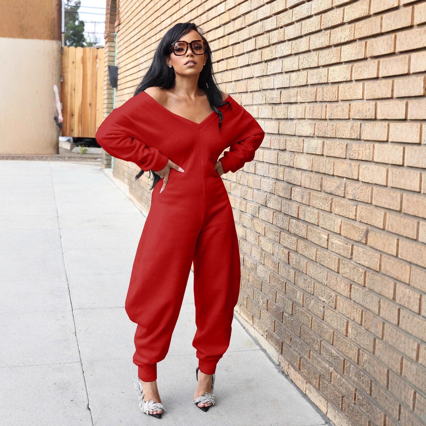 Women's Attractive Long Sleeve Sweatshirt Sexy Jumpsuits