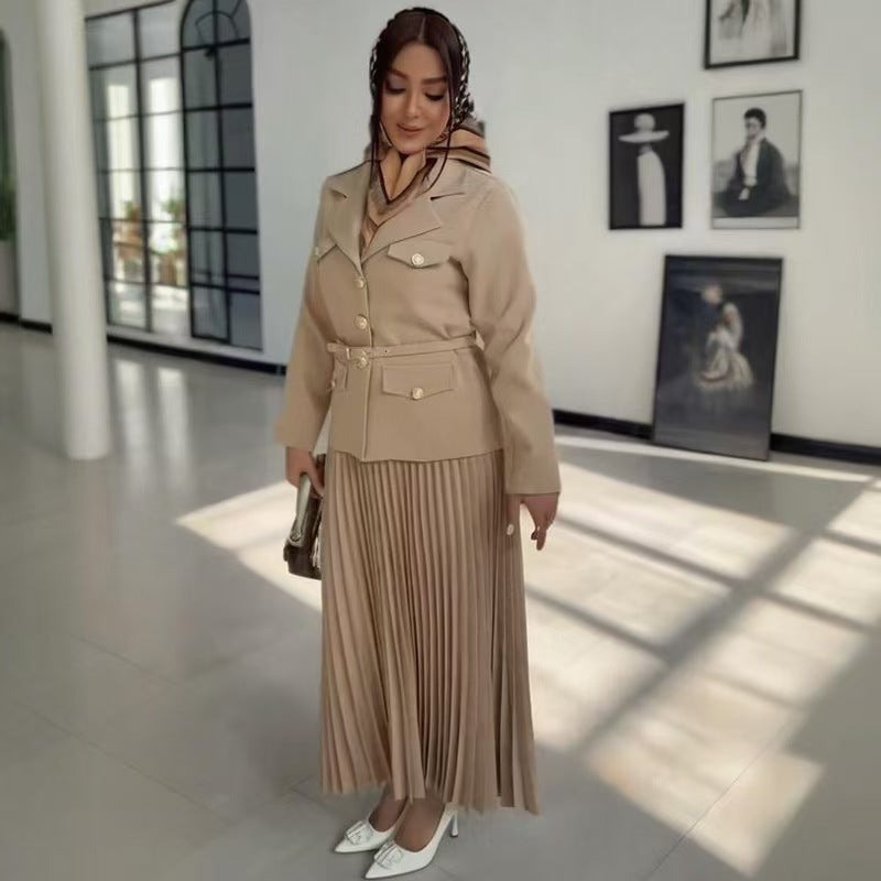 Women's Innovative Comfortable Temperament Long Pleated Suits