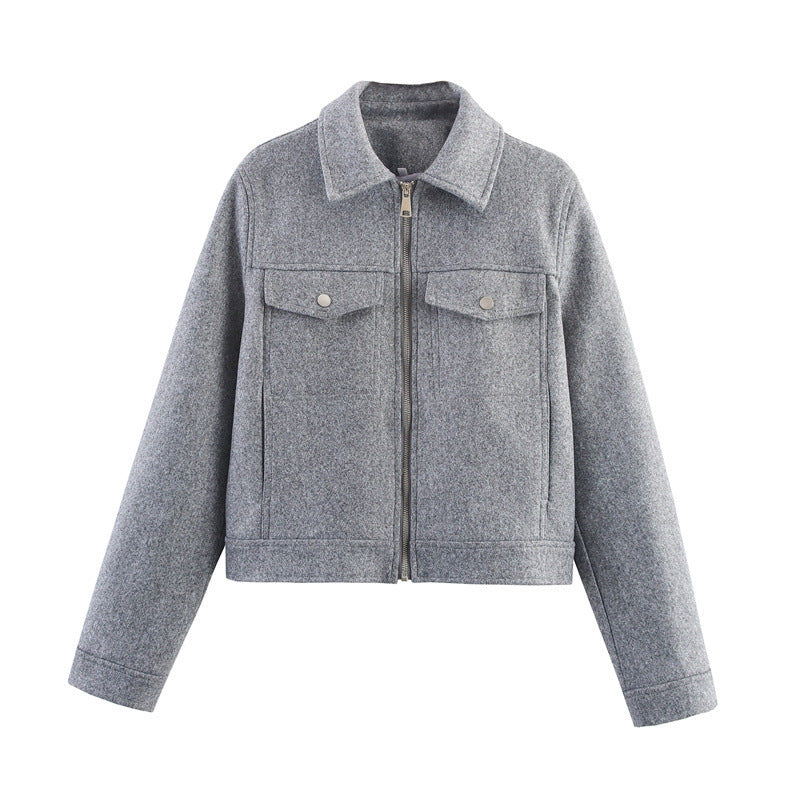 Women's Durable Creative Soft Zipper Lapel Jackets