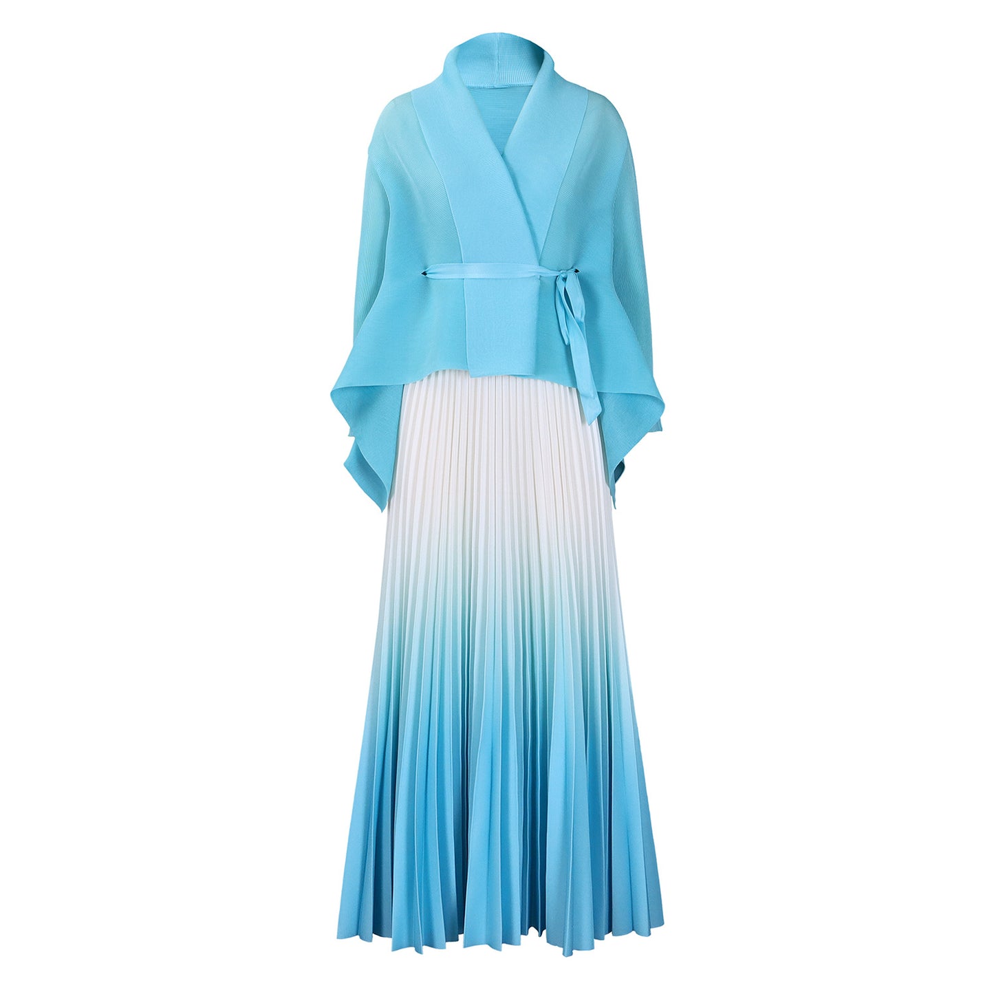 Women's Wear Autumn Large Fashionable Elegant Batwing Sleeve Gradient Color Two-piece Tops