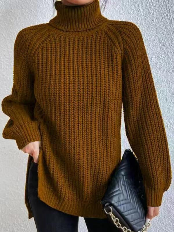 Women's Turtleneck Mid-length Soft Comfortable French Dress Sweater