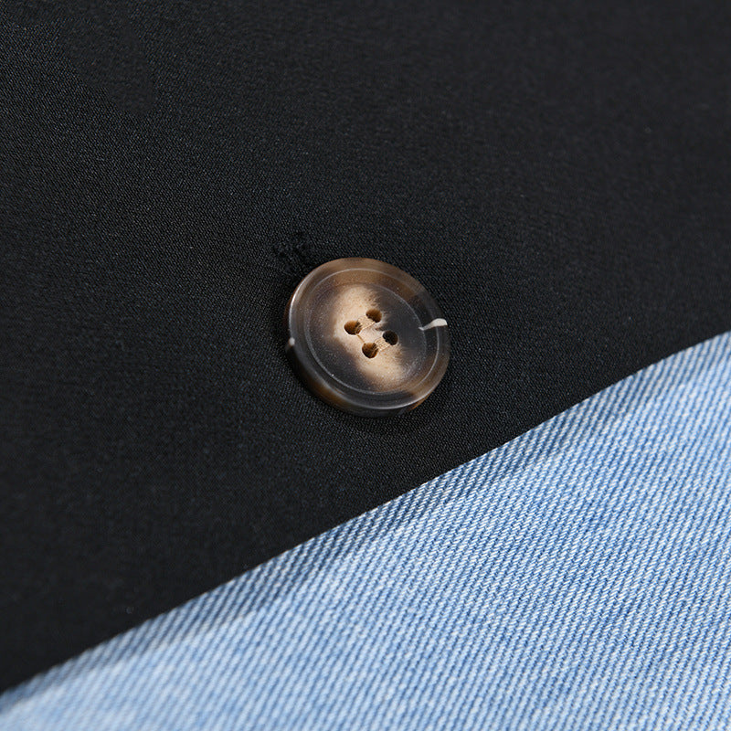 Women's Style Autumn Hongkong Loose Patchwork Denim Fashion Blazers