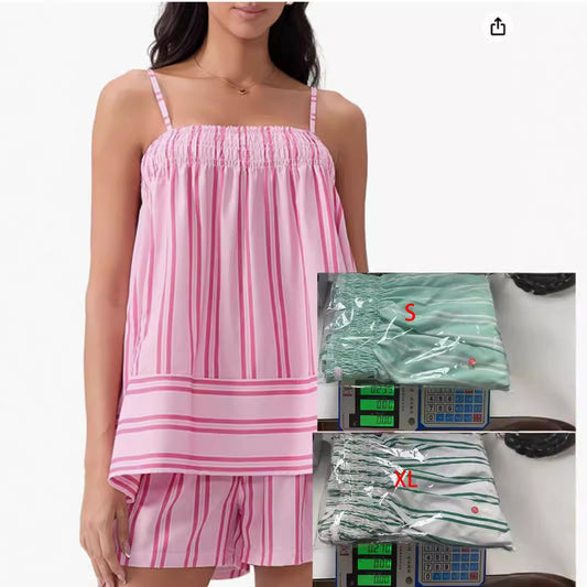 Creative Trendy Striped Artistic Suspenders Smocking Suits