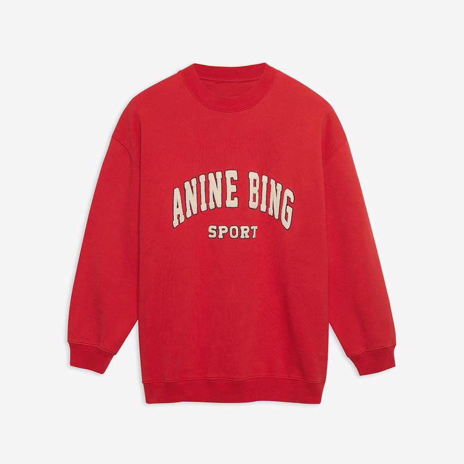 Women's North American Niche Letter Embroidery Loose Sweaters