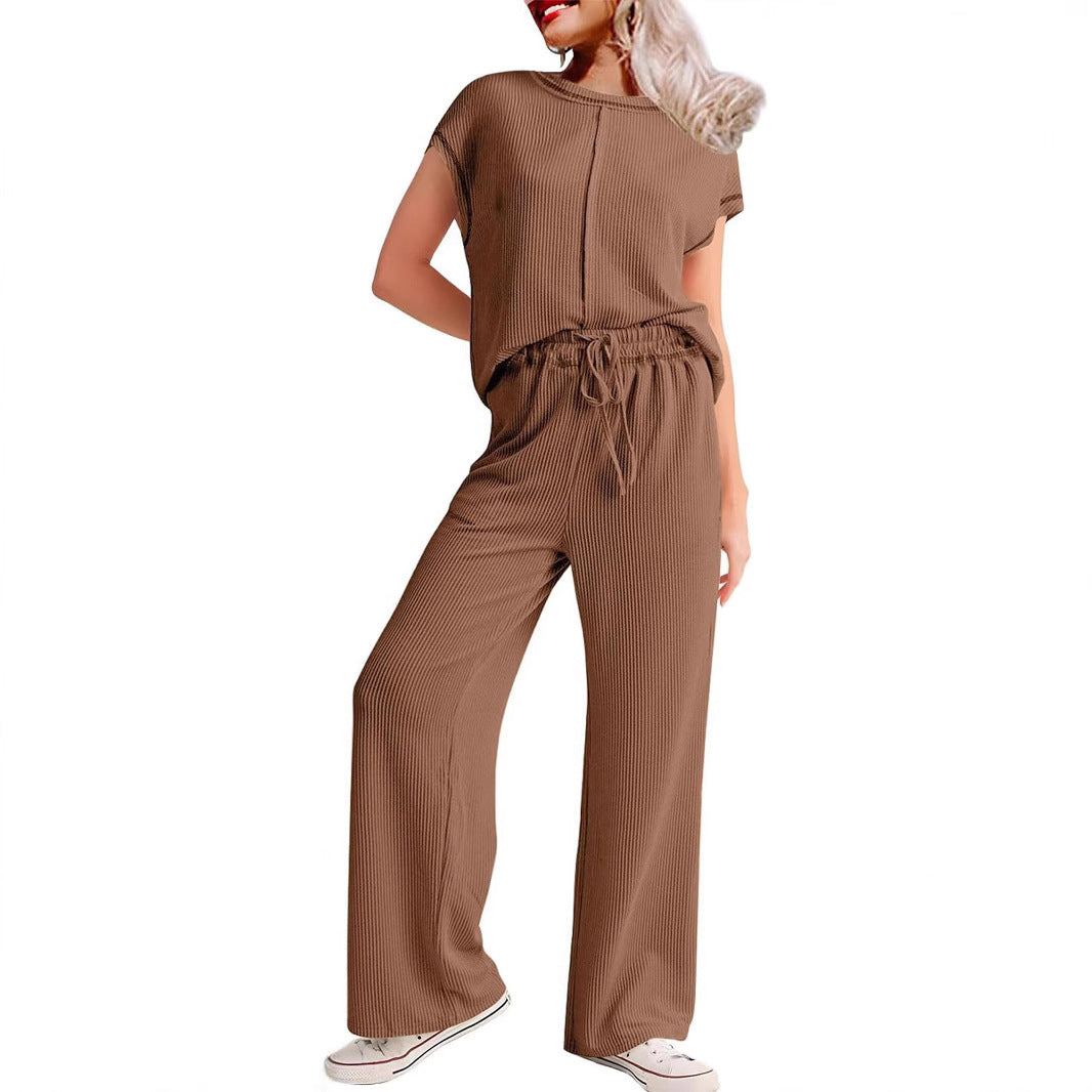 Women's Three-quarter Sleeve Commute Leisure Loose Slimming Pants