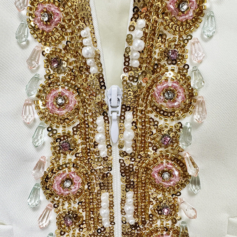 Embroidered Sequin Bead Diamond Trousers Two-piece Coats