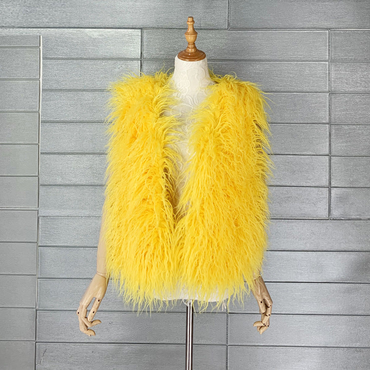 Women's Sheep Fur Environmental Protection Artificial Wool Coats