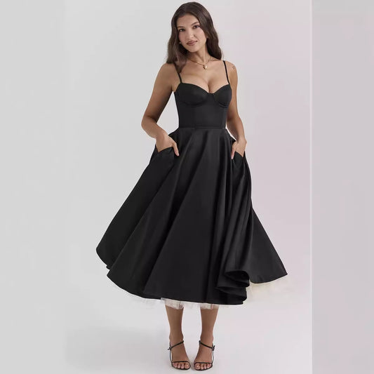Women's Sexy Straps Tulle Large Swing Elegant Dresses