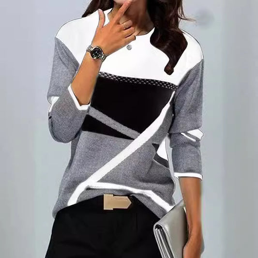 Women's Supports Various Contrast Color Positioning Printed Blouses