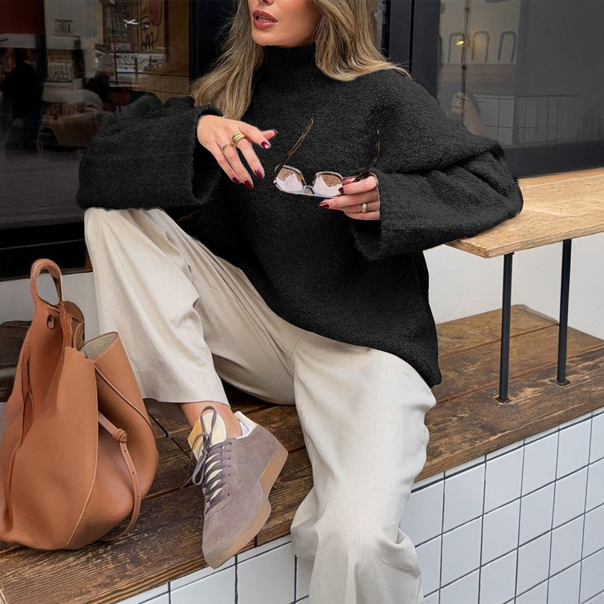 Women's Durable Casual Woolen Long Sleeve Sweaters