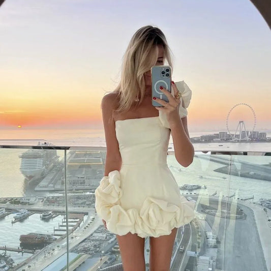 Dress Tight Irregular Ruffled Bud Waist Dresses