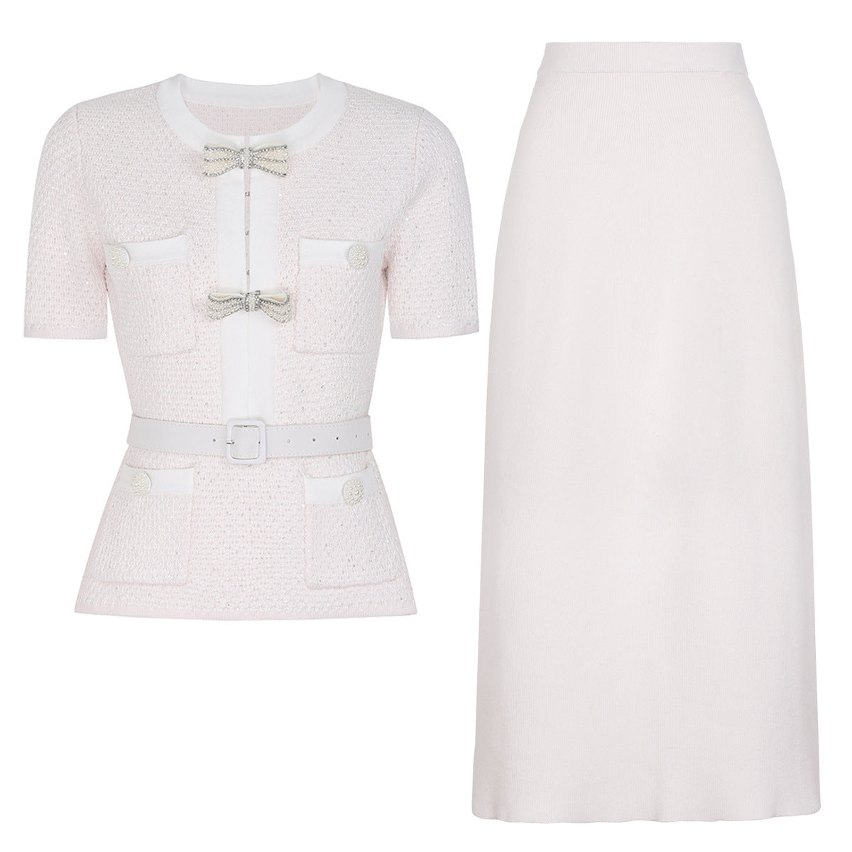 Women's Attractive Slouchy Beaded Belt Slimming Skirts