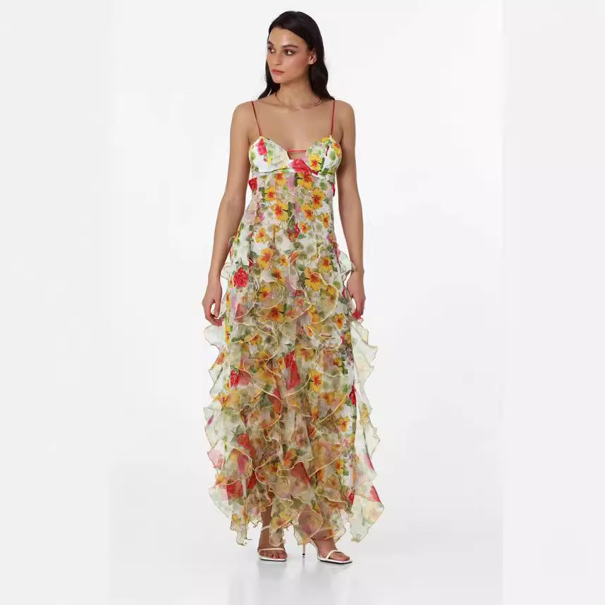 Women's Fashion Chiffon Fairy Strap Elegant Dress Dresses