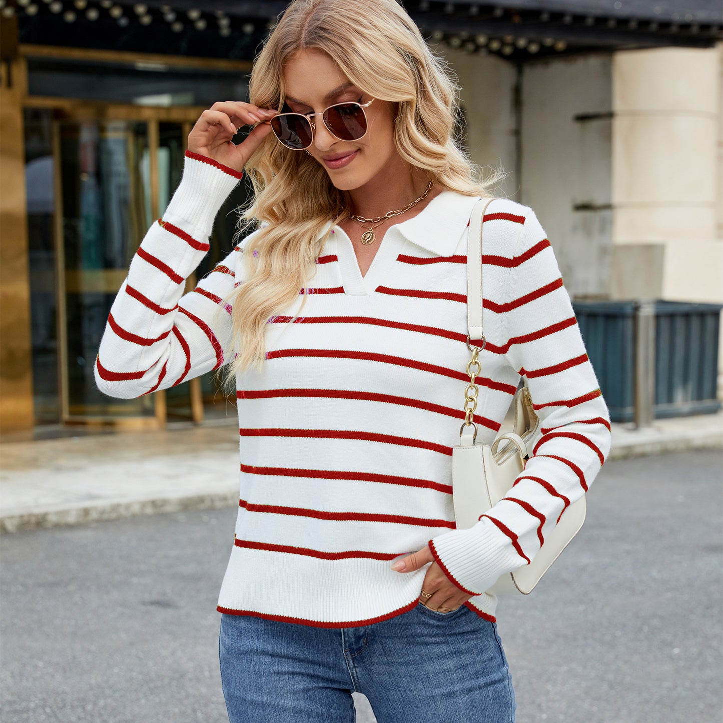 Beautiful Women's Spring Casual Striped Long-sleeved Tops