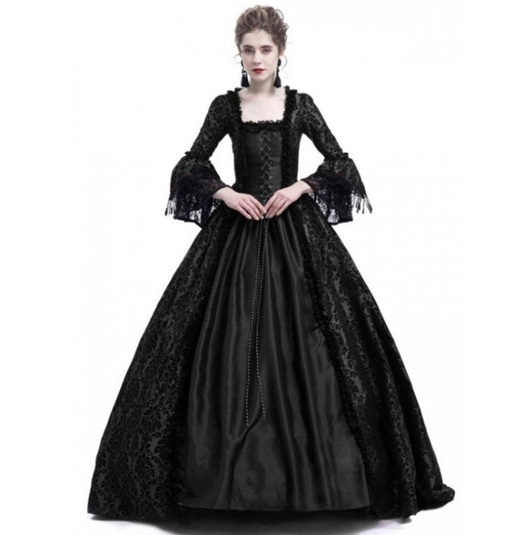 New Printed Court Dress Medieval Victorian Dresses
