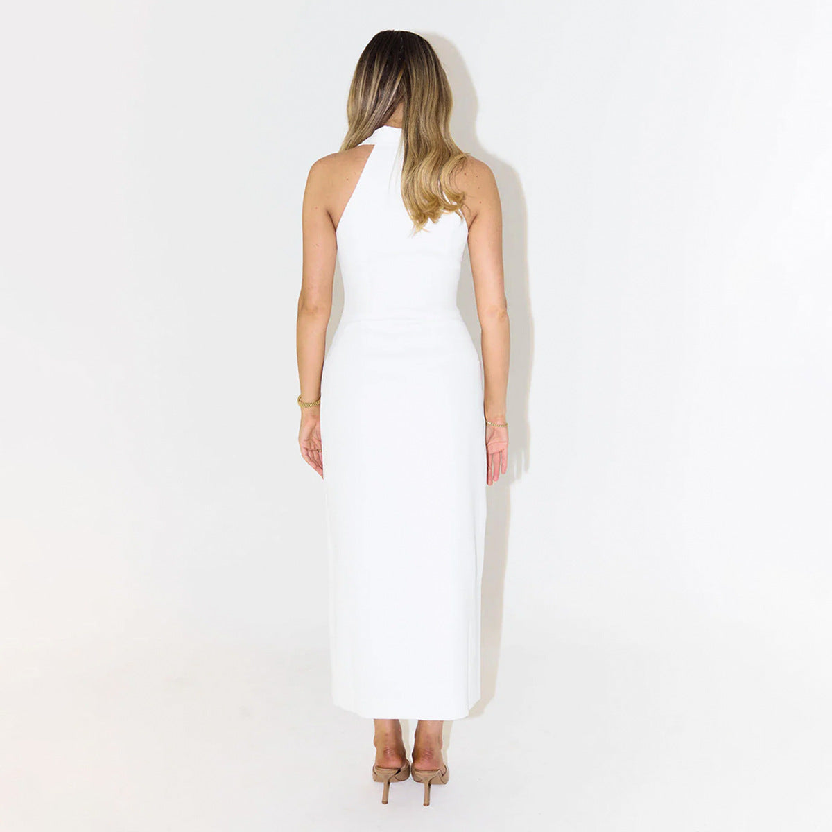 Women's Fashionable Simple Slit Long Dress Summer Dresses