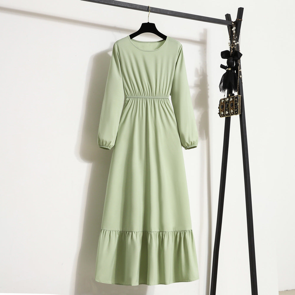 Women's Long Dress Solid Color Pullover Sleeve Dresses