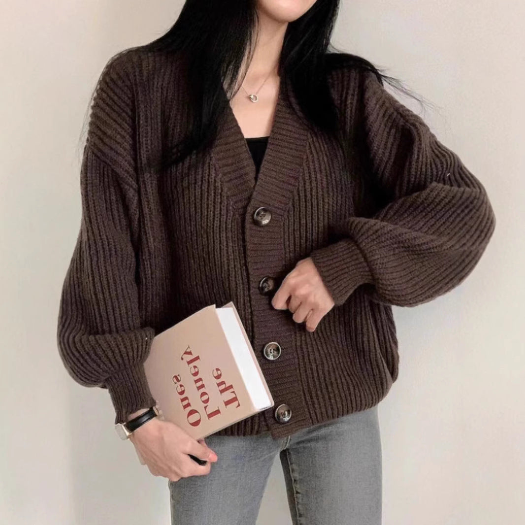 Versatile Loose Large Version Lazy Lantern Sleeve Warm Coats