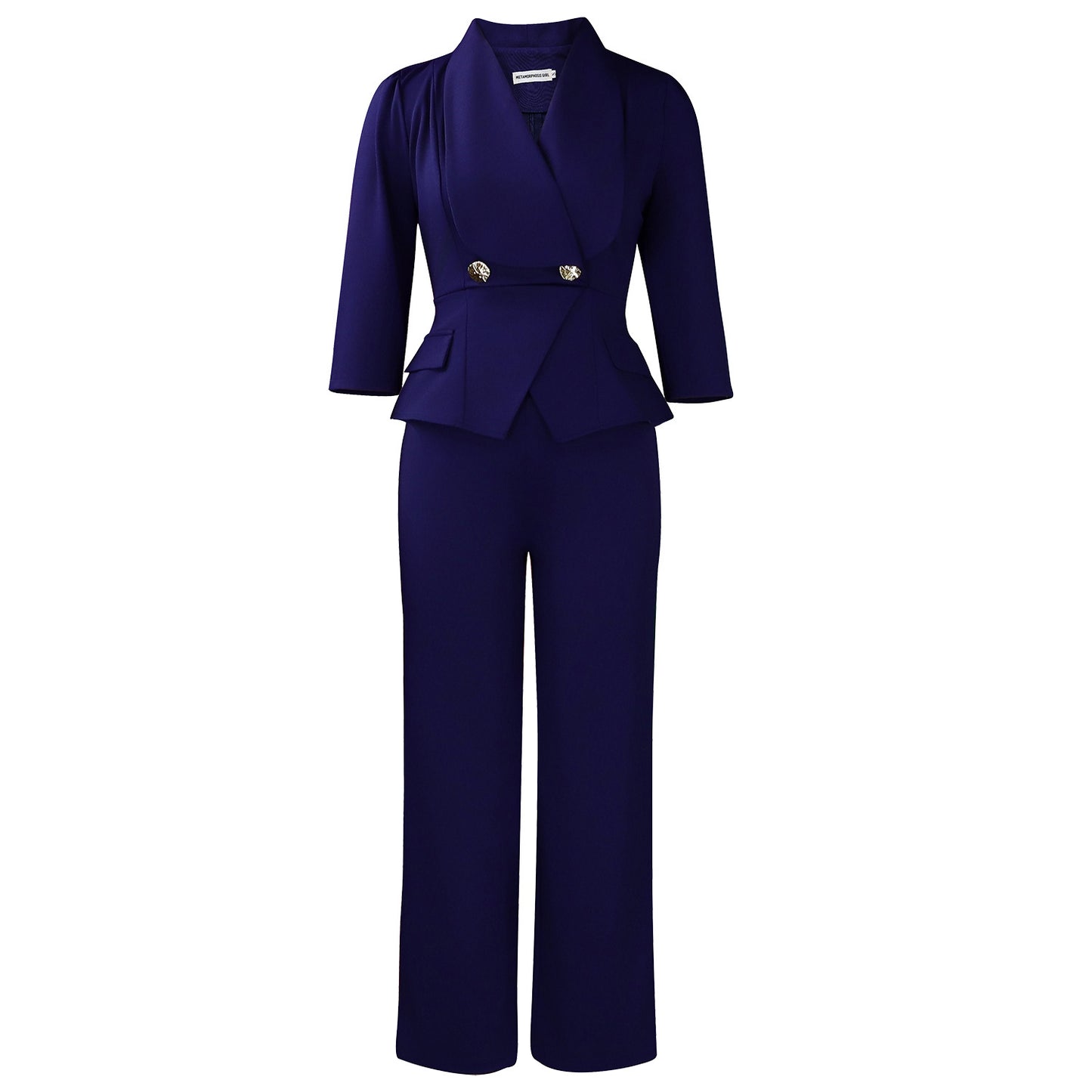 Women's Spring Sexy Collar Long Sleeve Slim Wide Fashion Casual Suit