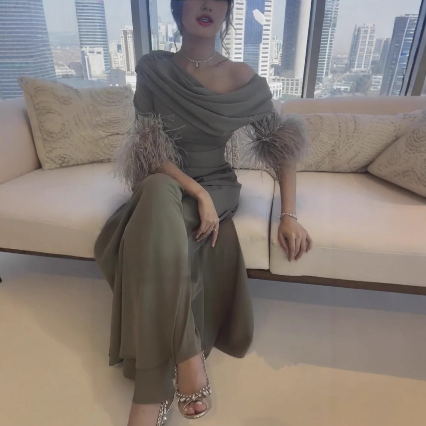 New Feather Stitching Sexy Fashion Loose Jumpsuits