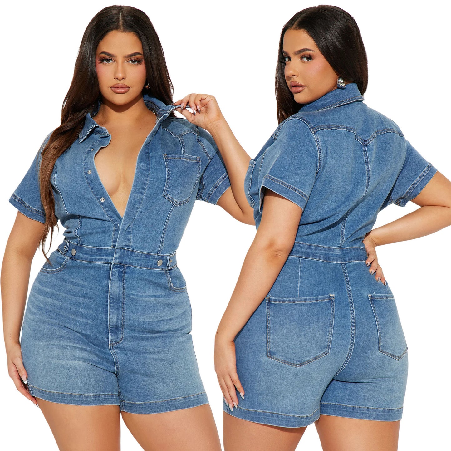 High Elastic Sleeve Slim Fit Slimming Jumpsuits