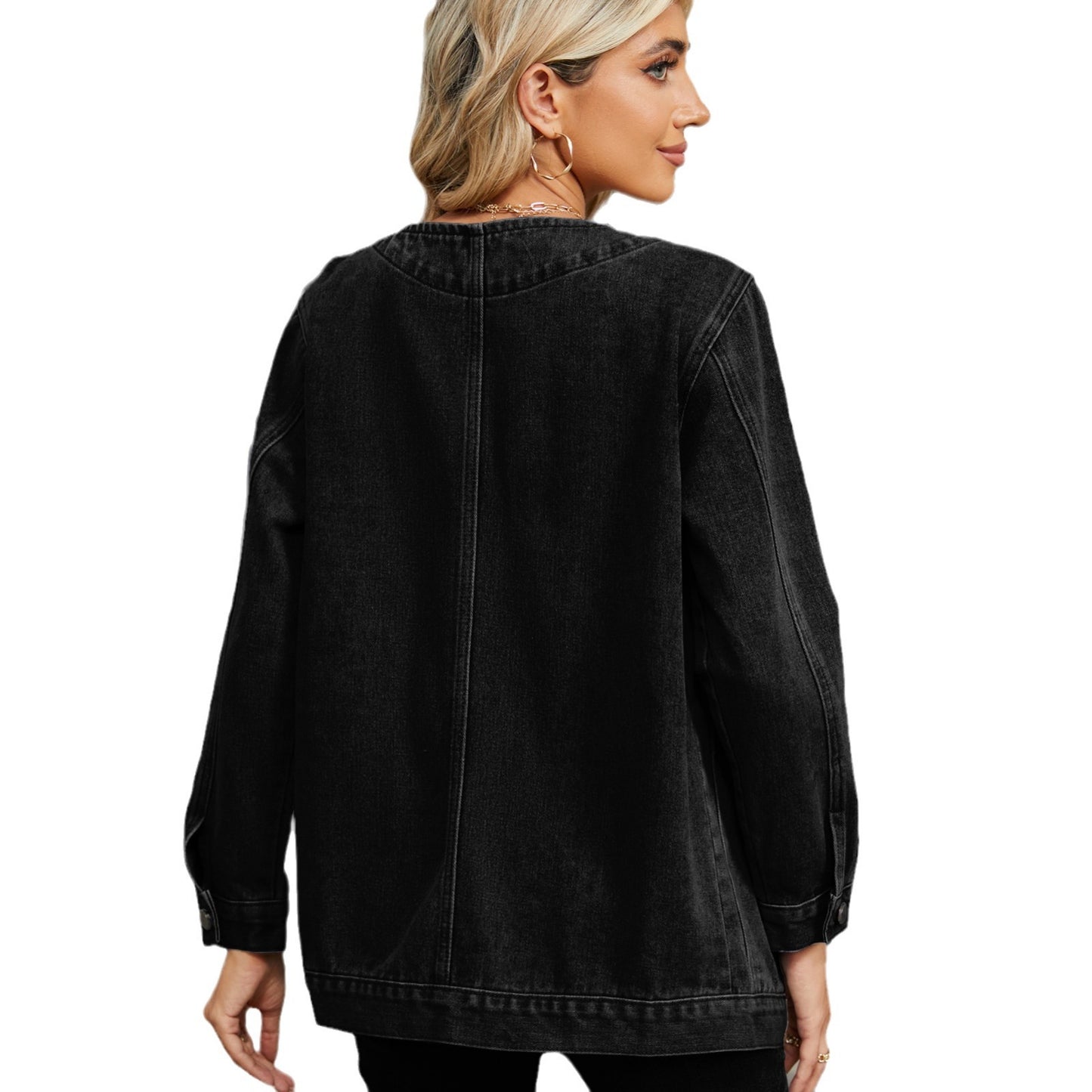 Women's Autumn Washed Long-sleeved Collar Denim Jackets